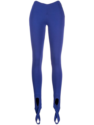 Attico Lea Leggins In Blue Jersey