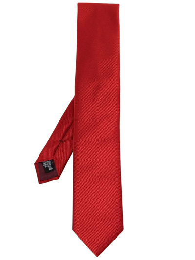 Giorgio Armani Textured Silk Tie In Red