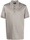 Brioni Men's Cotton-silk Polo Shirt In Brown Whit