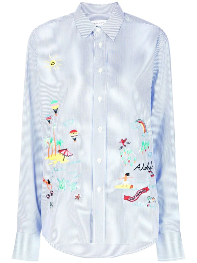 Mira Mikati Embroidered-design Long-sleeve Shirt In Blue