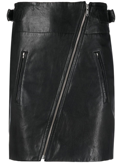 Isabel Marant Étoile High-waisted Leather Skirt In Teal