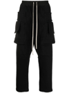 RICK OWENS DRKSHDW POUCH-POCKET CROPPED TRACK PANTS