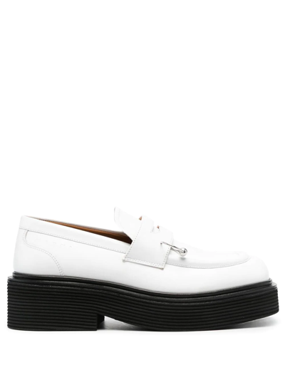 Marni Piercing-detail Slip-on Loafers In Lily White