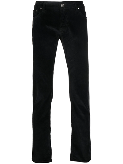 Jacob Cohen Corduroy Straight-leg Trousers In Black