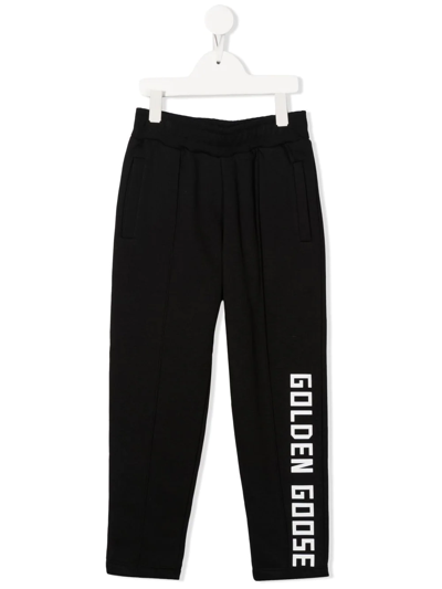 Golden Goose Kids' Logo-print Track Pants In Black