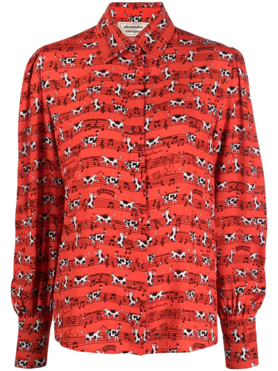 Alessandro Enriquez All-over Print Shirt In Red