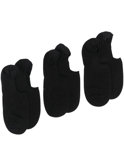 Cdlp Pack Of Three Bamboo-blend Low-cut Socks In Black