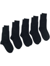 Cdlp Five-pack Black Socks In Blue