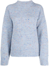 Theory Multicolored Boucle Sweater In Blue