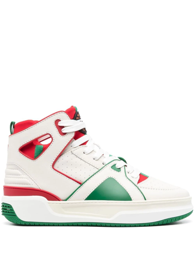 Just Don Panelled Leather Sneakers In Multicolor