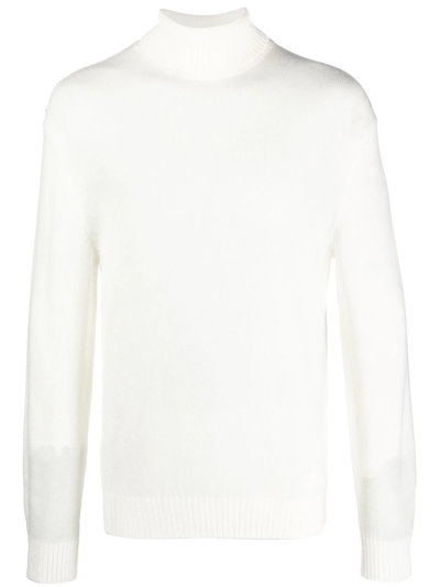 Jil Sander Roll Neck Knitted Sweater In Neutrals