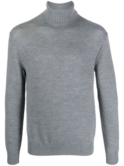 Jil Sander Roll Neck Knitted Sweater In Grey