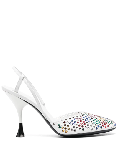 3juin Crystal-embellished Pumps In White