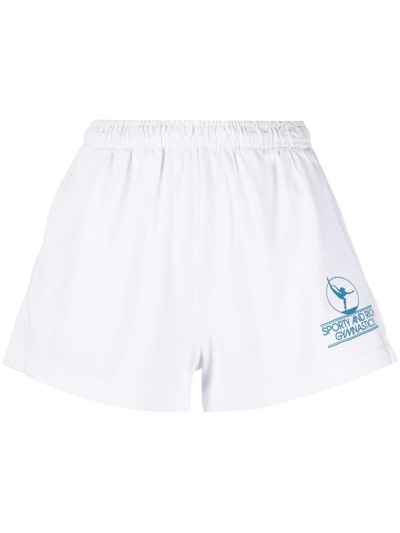 Sporty And Rich Gymnastics Logo-print Shorts In White