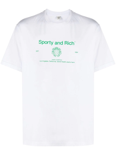 Sporty And Rich Sporty Rich 'crest'' T-shirt In White