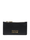 VERSACE JEANS COUTURE LOGO-APPLIQUÉ LEATHER CARDHOLDER