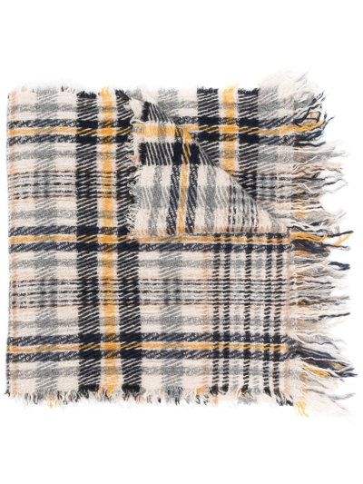 Faliero Sarti Checked Knitted Scarf In Neutrals