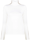 Lorena Antoniazzi Stripe-detail Roll Neck Sweater In Neutrals