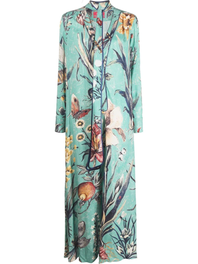 F.r.s For Restless Sleepers Floral-print Maxi Dress In Blue