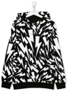 NEIL BARRETT TEEN GRAPHIC THUNDERBOLT-PRINT HOODIE