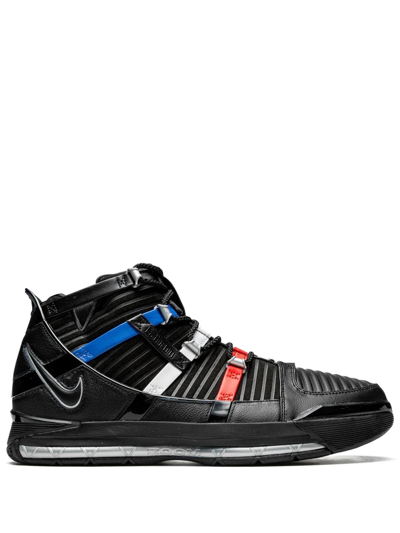 Nike Zoom Lebron Iii Qs Sneaker In Black/metallic Silver-university Red