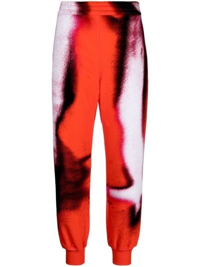 Alexander Mcqueen Mushroom Spore Cotton Track Pants In Multi