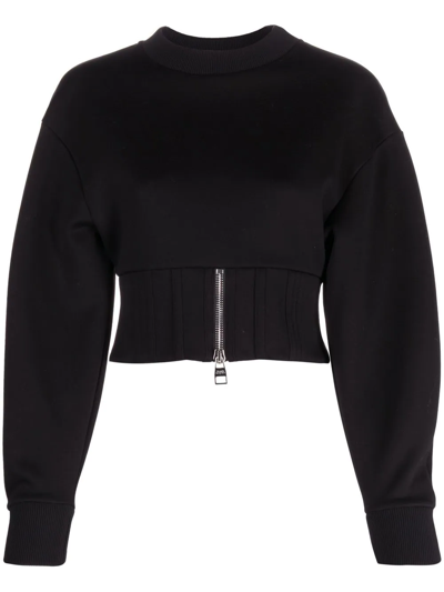 Alexander Mcqueen Sweatshirt With Black Cocoon Sleeves In Nero