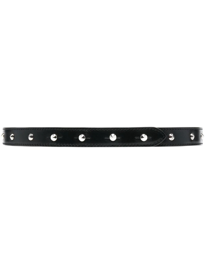 Alexander Mcqueen Studded Leather Belt In Black