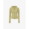 Lululemon Define Hooded Fitted Stretch-knit Jacket In Bronze Green