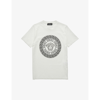 Versace Medusa-print Short-sleeve T-shirt In Bianco+nero