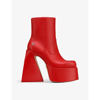 Naked Wolfe Jane Platform Leather Heeled-boots In Red