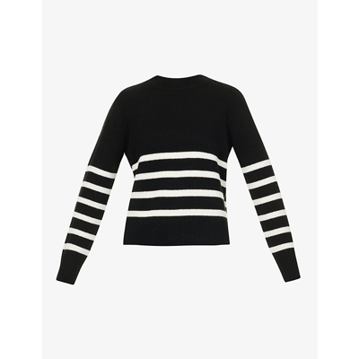 Frame Clean Breton-stripe Cashmere Sweater In Black White | ModeSens