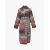 Missoni Belted Striped Wool And Cotton-blend Cardigan In Multicolor With Violet