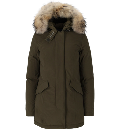 Woolrich Arctic Detachble Fur Parka In Green