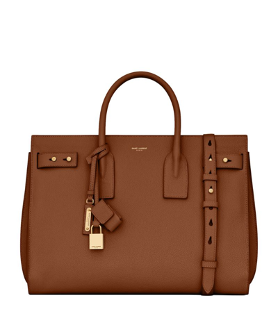 Saint Laurent Large Sac De Jour Tote Bag In Brown