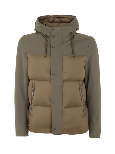 Herno Snap Buttoned Drawstring Parka In Green