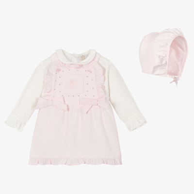 Caramelo Babies' Girls Ivory & Pink Dress Set