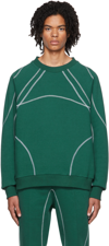 SAUL NASH GREEN OVERLOCK STITCH SWEATSHIRT