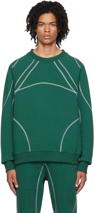 Saul Nash Green Overlock Stitch Sweatshirt In Forest Green