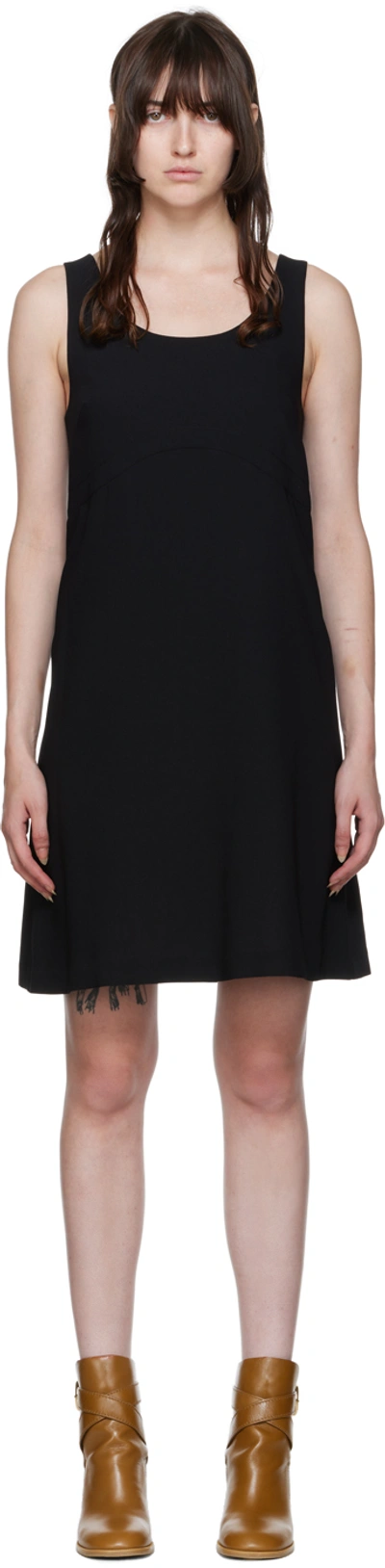 See By Chloé Black Darted Minidress In 001 Black