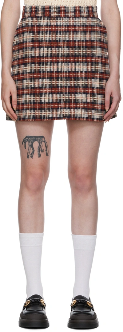 See By Chloé Checked Mini Skirt Multicolor Size 2 39% Cotton, 27% Polyester, 17% Polyacrylic, 10% Wool, 7% Synthe