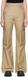 Amiri Beige Cotton Blend Pant In Light Khaki