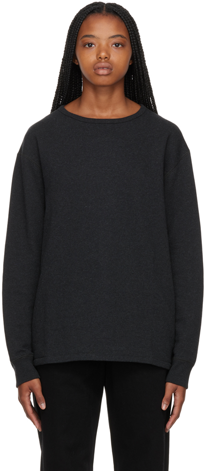Lemaire Grey Light Sweatshirt In Bk998 Squid Ink
