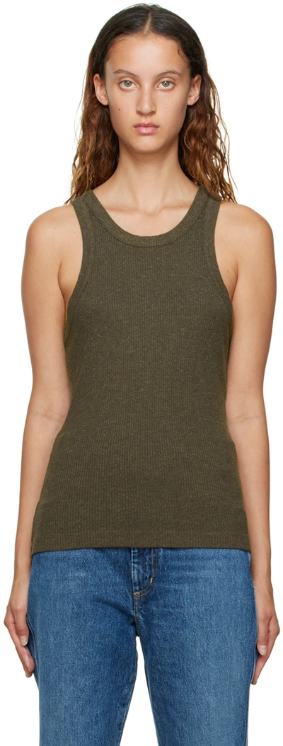 Agolde Khaki Bailey Tank Top In Sage Green