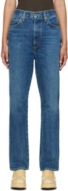 AGOLDE BLUE PINCH WAIST KICK FLARE JEANS