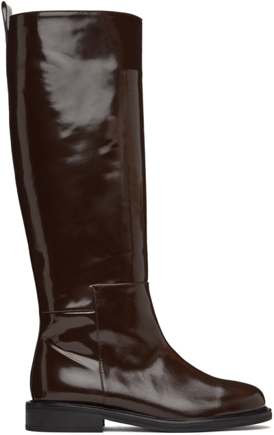 Le17septembre Brown Leather Tall Boots