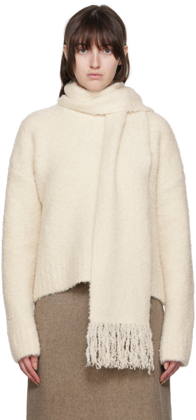 Le17septembre Off-white Scarf Jumper In Ivory