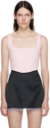 Pristine Ssense Exclusive Pink Enchanter Corset In Pink Tweed