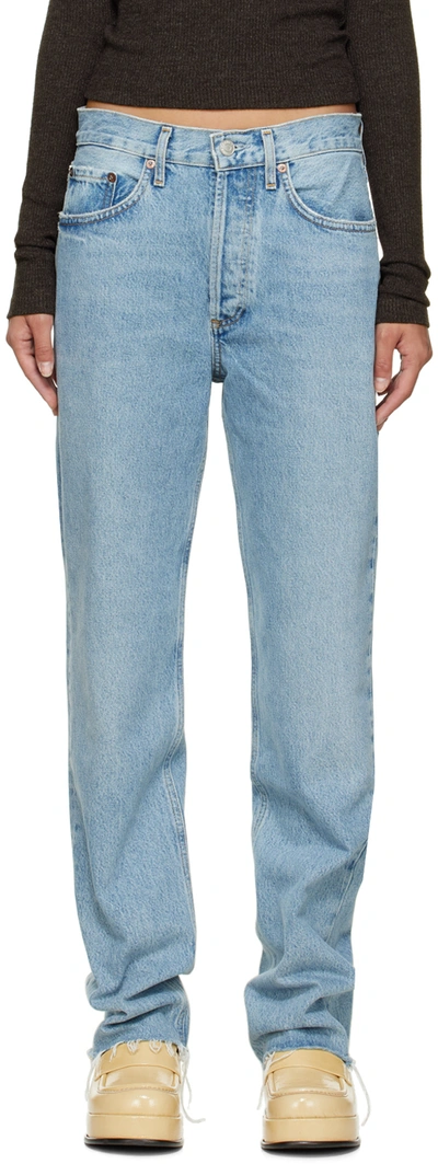 Agolde Blue Lana Vintage Straight Jeans In Sway