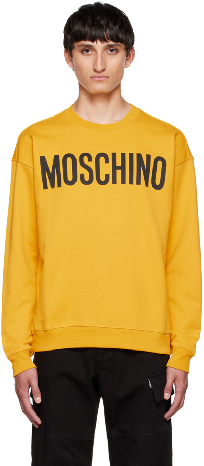 Moschino Yellow Printed Sweatshirt In A1028 Fantasy Print